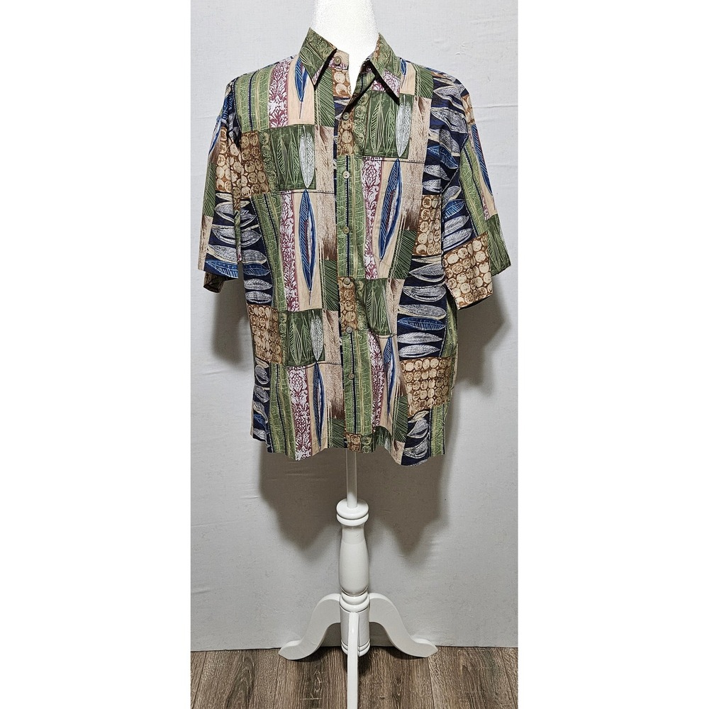 Tori Richard Honolulu Mens Med. Cotton Lawn Patchwork Aloha Shirt Made in Hawaii